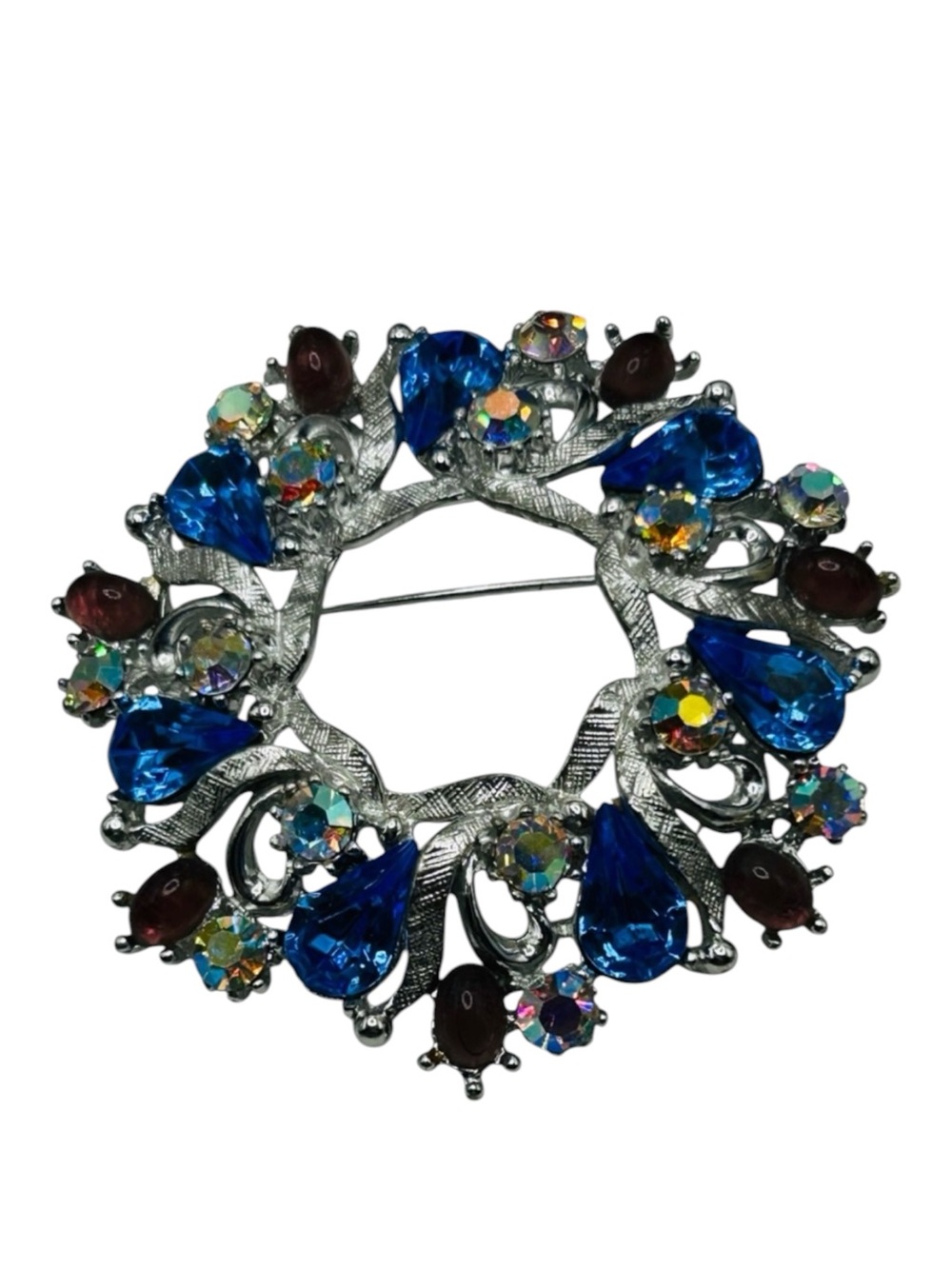 Signed ART Arthur Pepper Rhinestone Circle Brooch Vintage